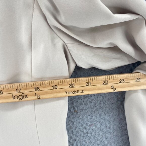 Kasper Blazer Womens 10 Beige Button Front Seam Details Office Career High Neck* - Picture 5 of 10